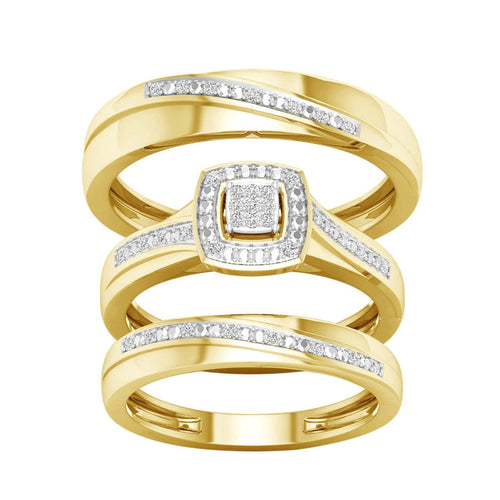 10K 0.08CT Diamond TRIO SET - Johnny Dang & Co