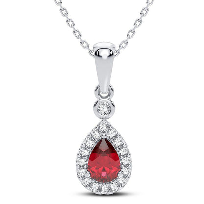 14K 0.10CT Diamond Ruby Pendant - Johnny Dang & Co
