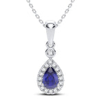 14K 0.10CT Diamond Sapphire Pendant - Johnny Dang & Co