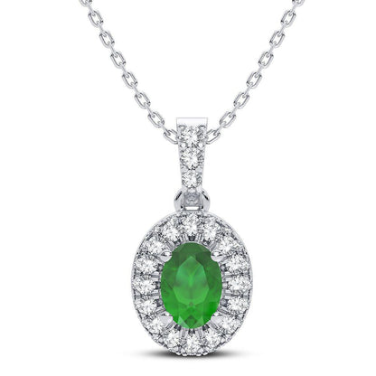 14K 0.35CT Diamond Emerald Pendant - Johnny Dang & Co