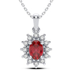 14K 0.05CT Diamond Ruby Pendant - Johnny Dang & Co