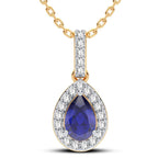 14K 0.10CT Diamond Sapphire Pendant - Johnny Dang & Co
