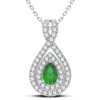 14K 0.33CT Diamond Emerald Pendant - Johnny Dang & Co