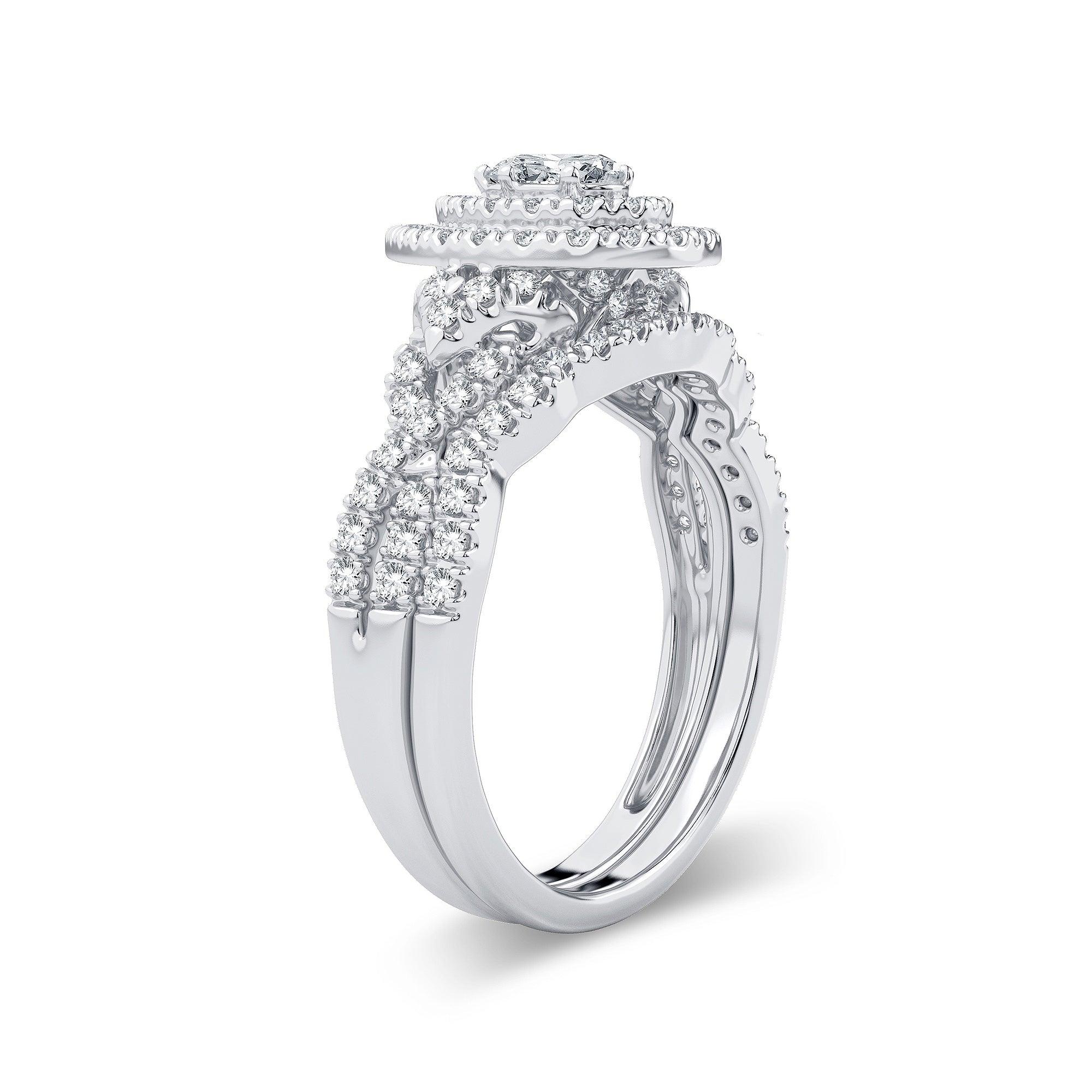 14K 1.00CT Diamond Bridal Ring - Johnny Dang & Co