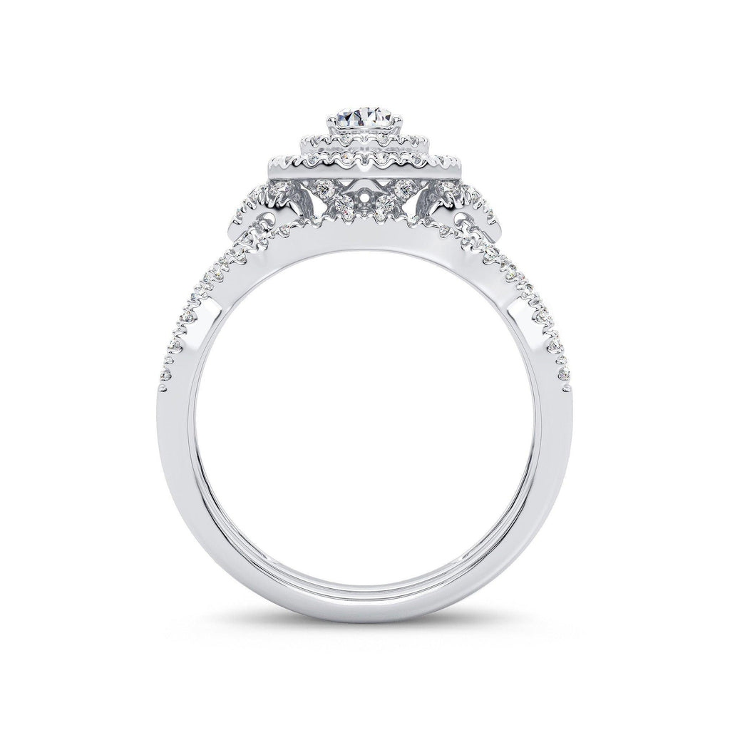 14K 1.00CT Diamond Bridal Ring - Johnny Dang & Co