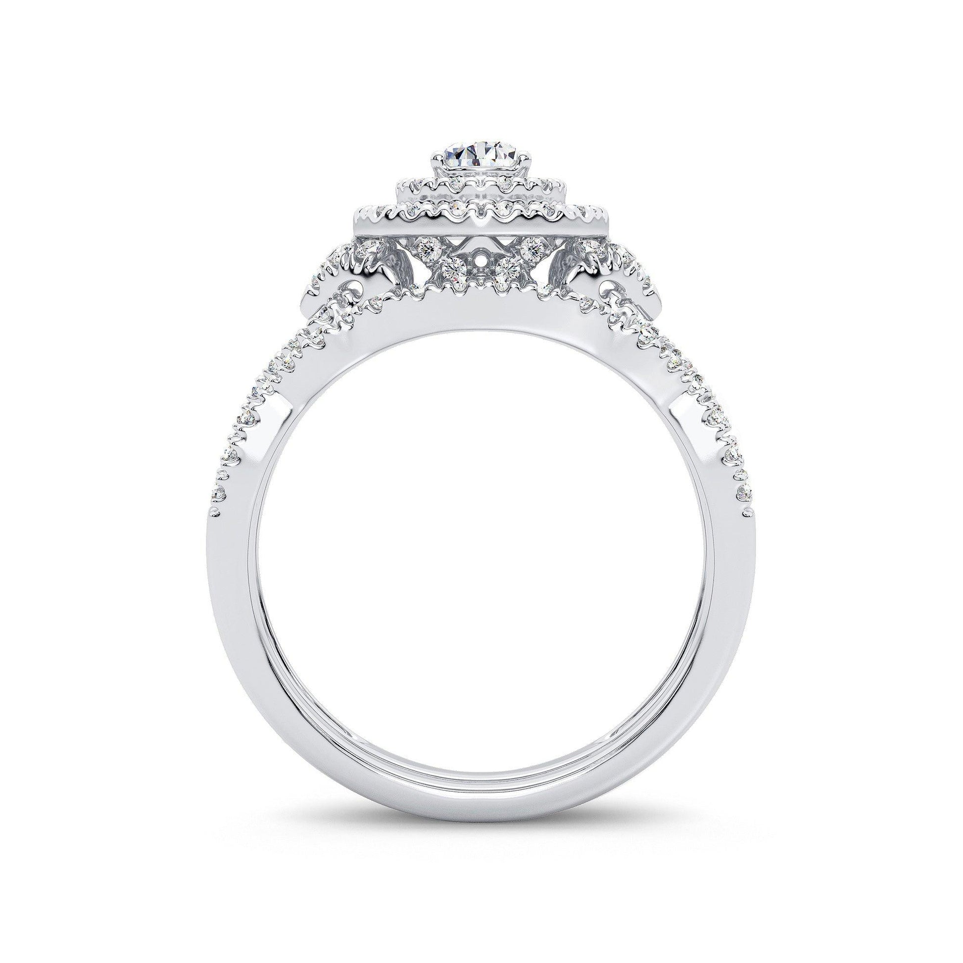 14K 1.00CT Diamond Bridal Ring - Johnny Dang & Co