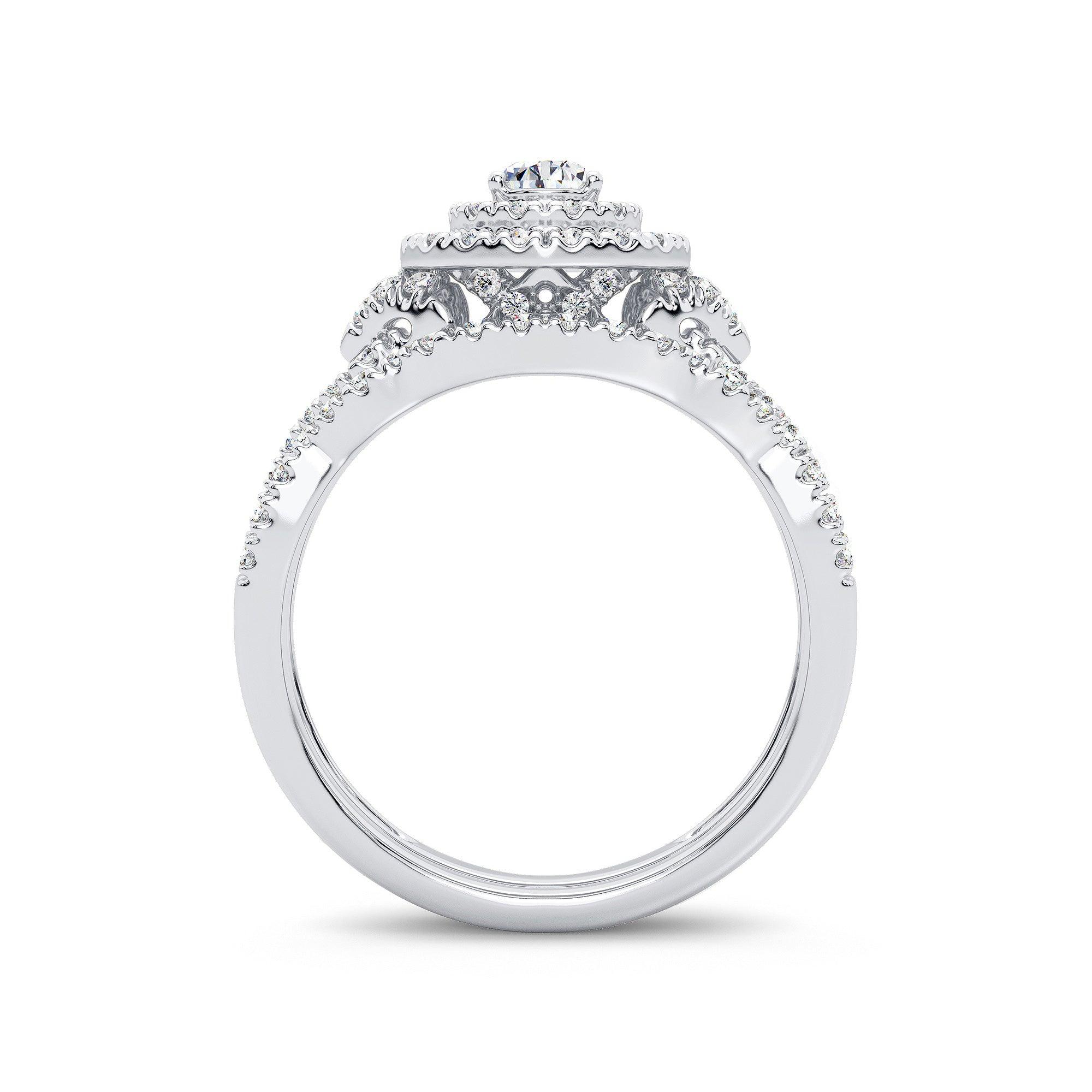 14K 1.00CT Diamond Bridal Ring - Johnny Dang & Co