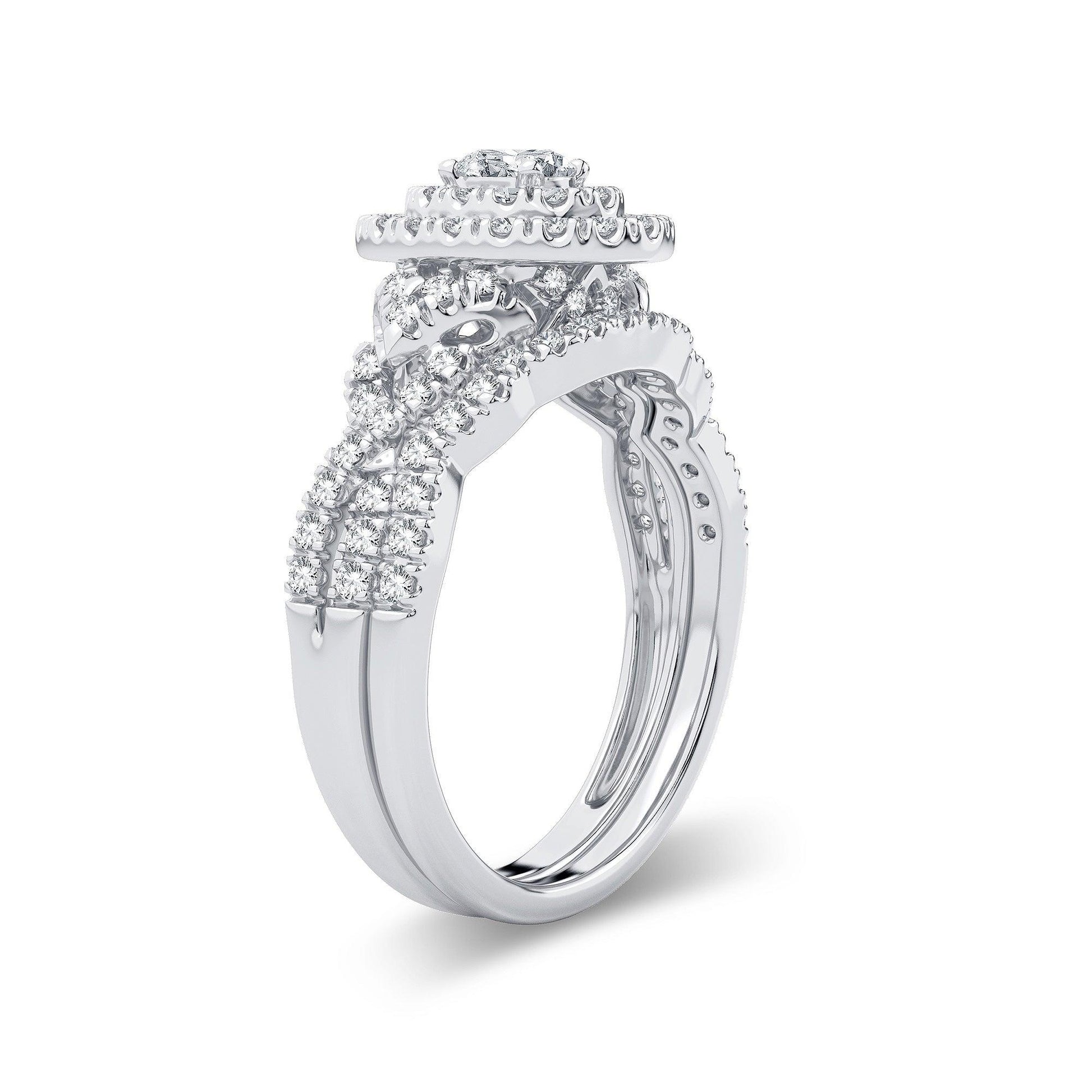 14K 1.00CT Diamond Bridal Ring - Johnny Dang & Co