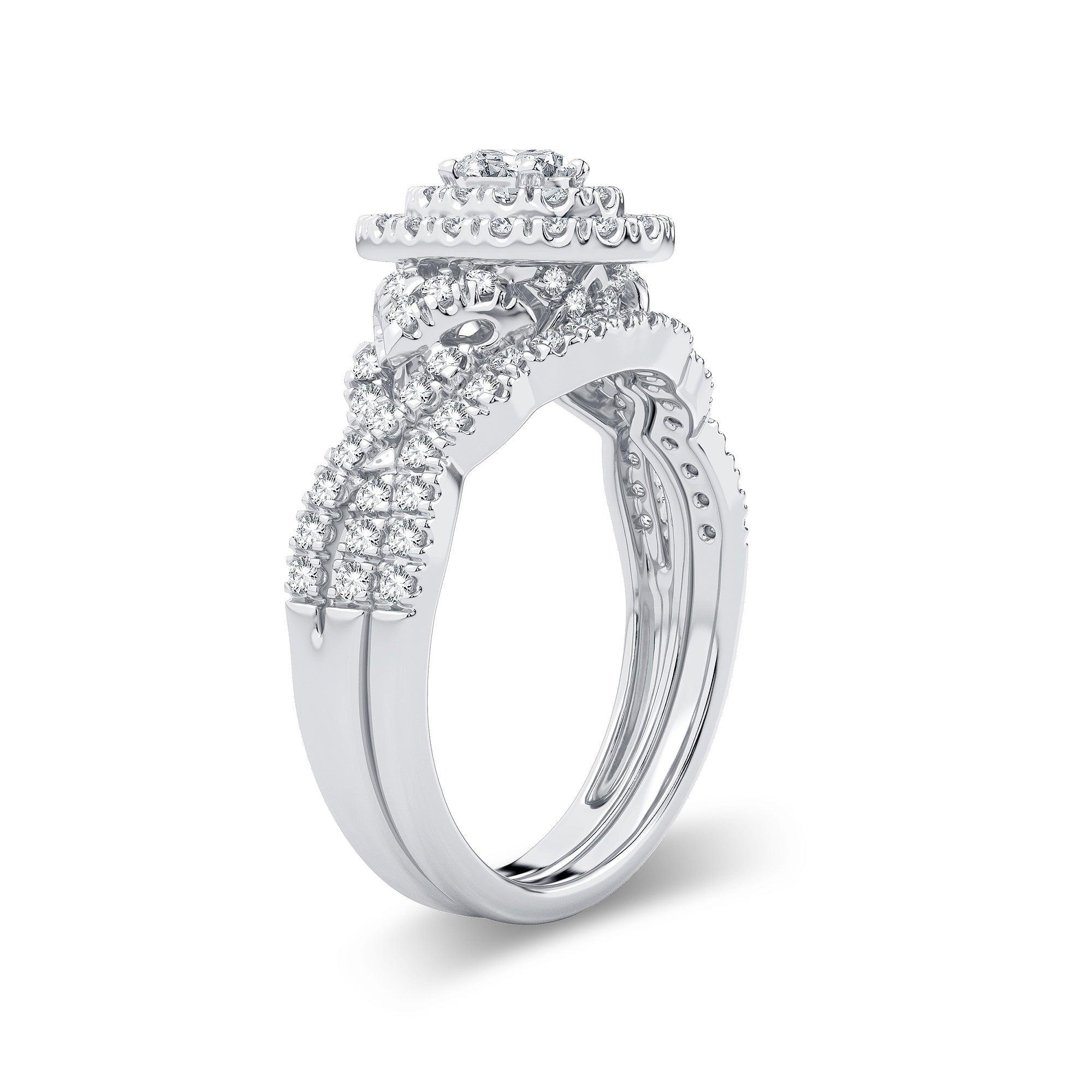 14K 1.00CT Diamond Bridal Ring - Johnny Dang & Co