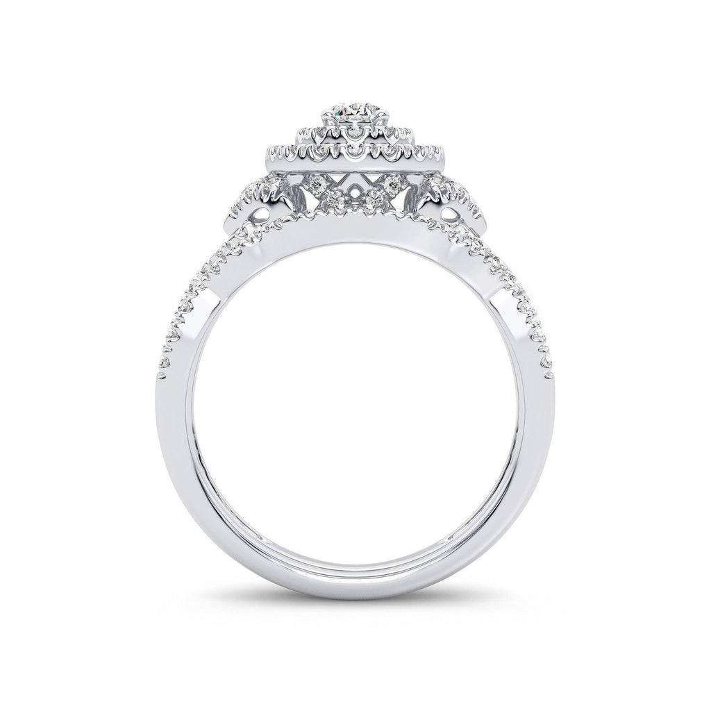 14K 1.00CT Diamond Bridal Ring - Johnny Dang & Co