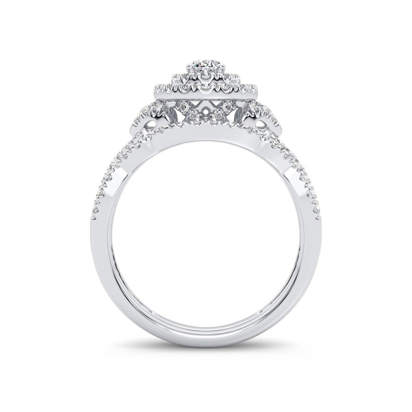 14K 1.00CT Diamond Bridal Ring - Johnny Dang & Co