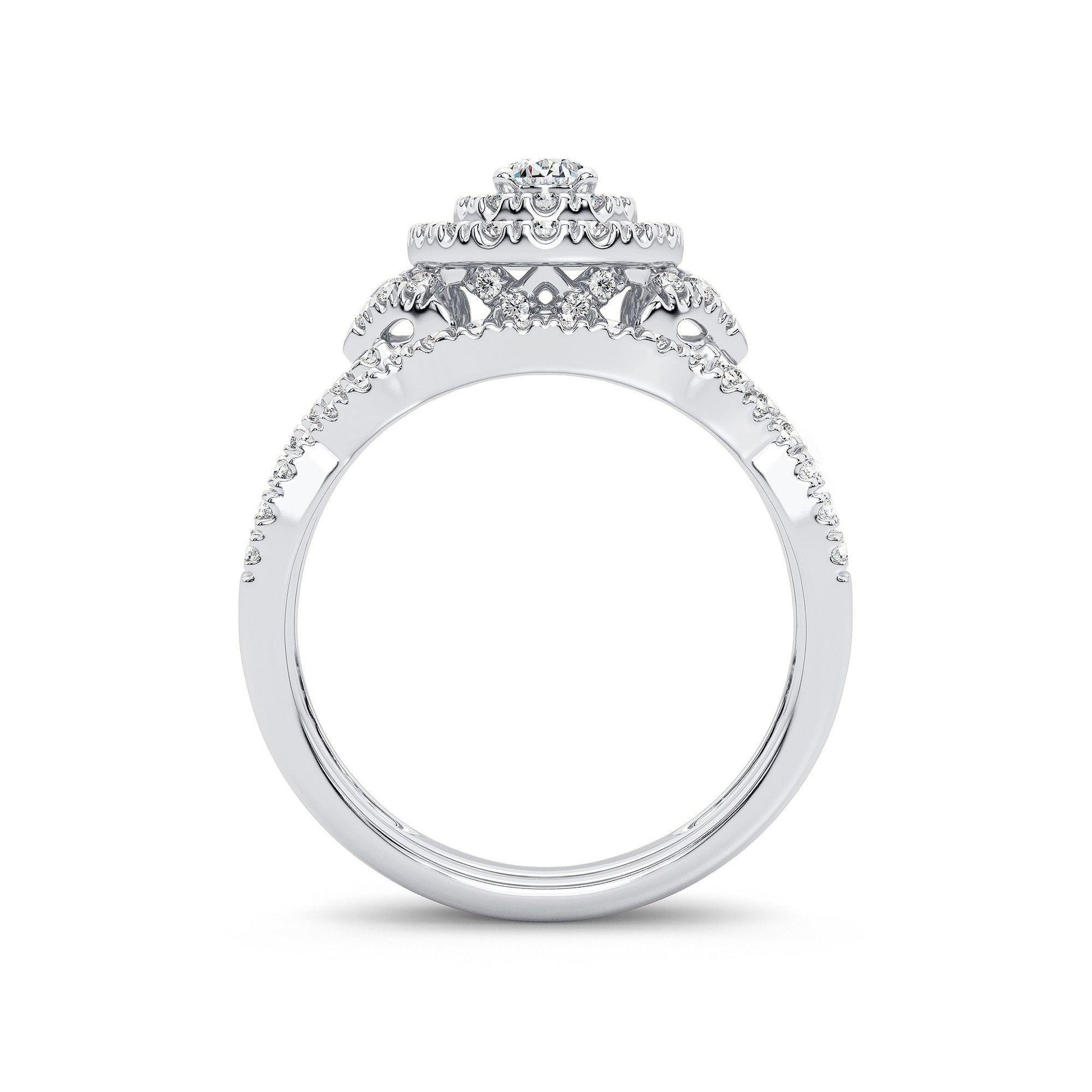 14K 1.00CT Diamond Bridal Ring - Johnny Dang & Co