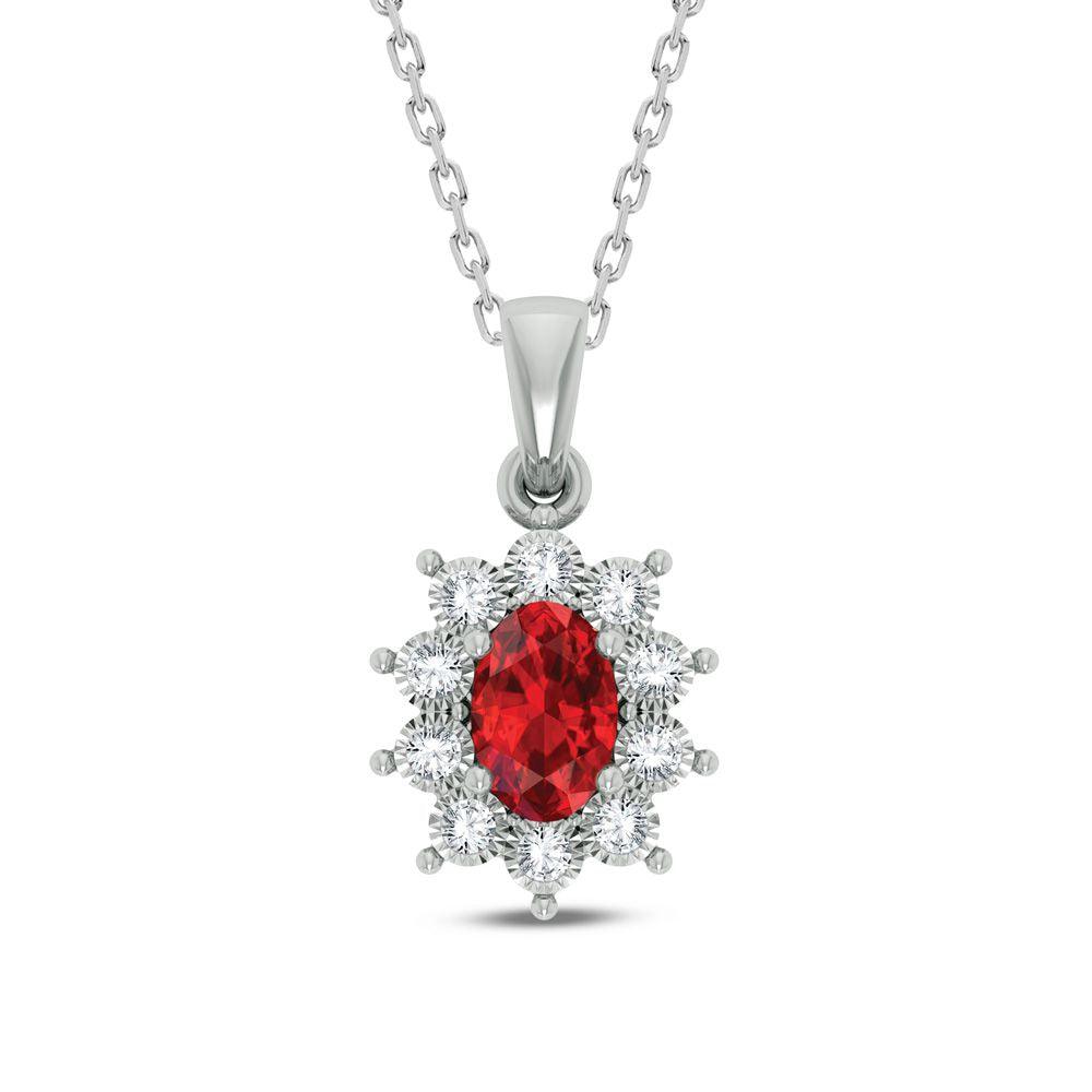 10K 0.06ct Diamond Ruby Pendant - Johnny Dang & Co
