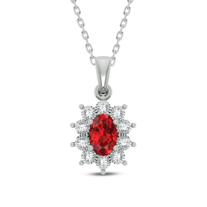 10K 0.06ct Diamond Ruby Pendant - Johnny Dang & Co