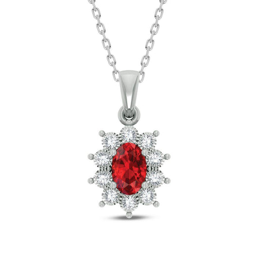 10K 0.06ct Diamond Ruby Pendant - Johnny Dang & Co