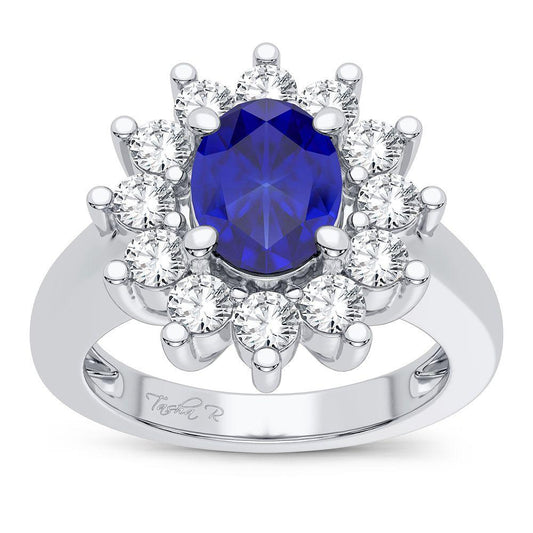 14K 0.78ct Diamond Sapphire Ring - Johnny Dang & Co
