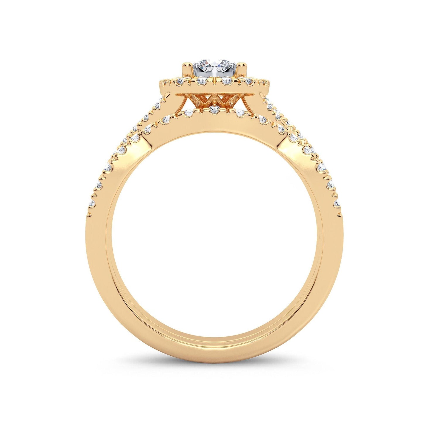 14K 0.75CT Diamond Bridal Ring - Johnny Dang & Co