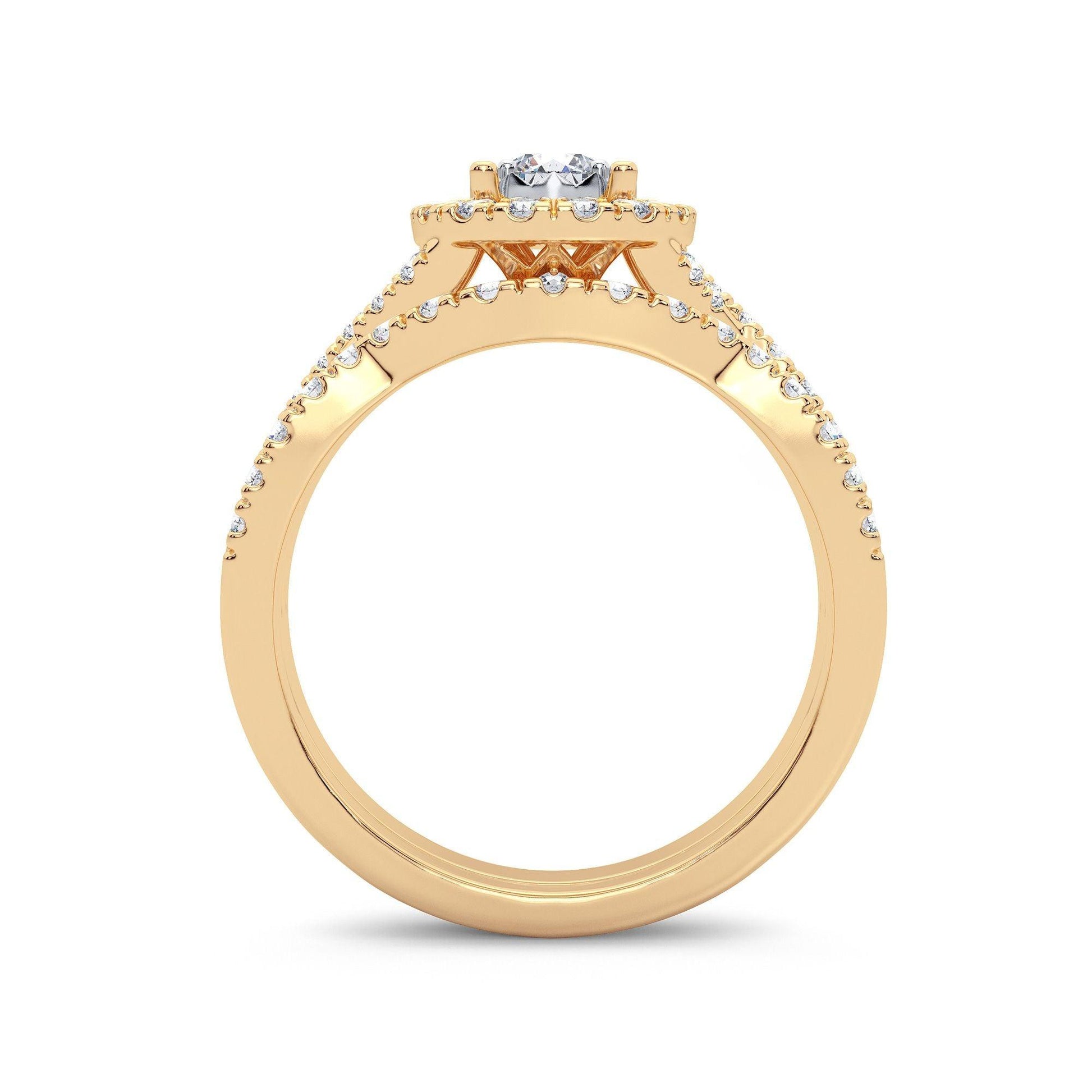 14K 0.75CT Diamond Bridal Ring - Johnny Dang & Co