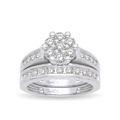 14K 1.00ct Diamond Bridal Ring - Johnny Dang & Co