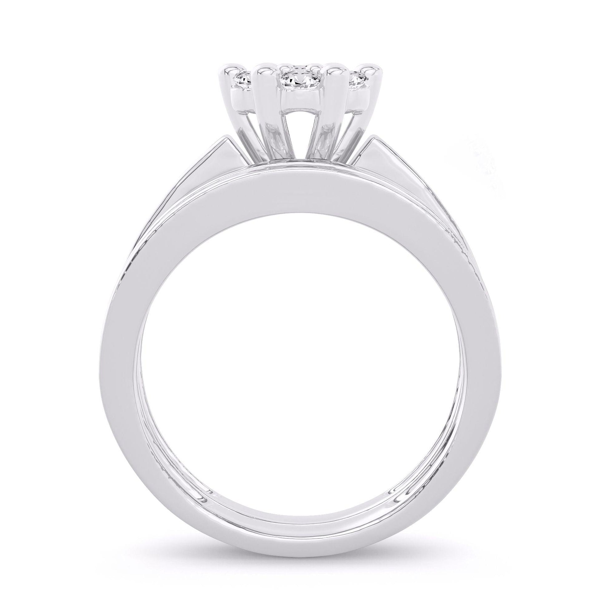 14K 1.00ct Diamond Bridal Ring - Johnny Dang & Co