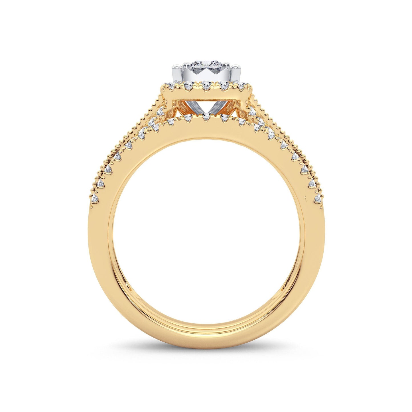 14K 0.75ct Diamond Bridal Ring - Johnny Dang & Co