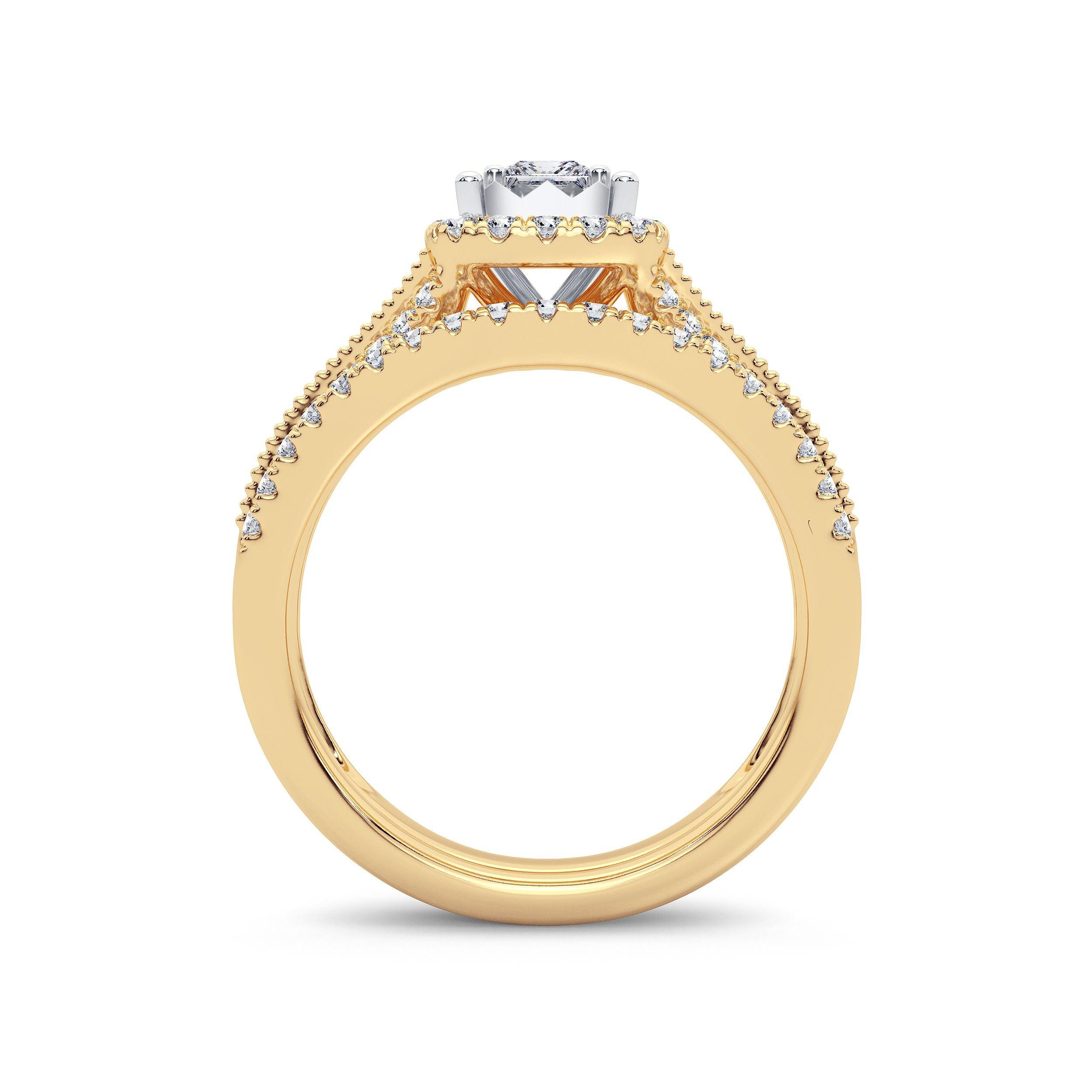 14K 0.75ct Diamond Bridal Ring - Johnny Dang & Co