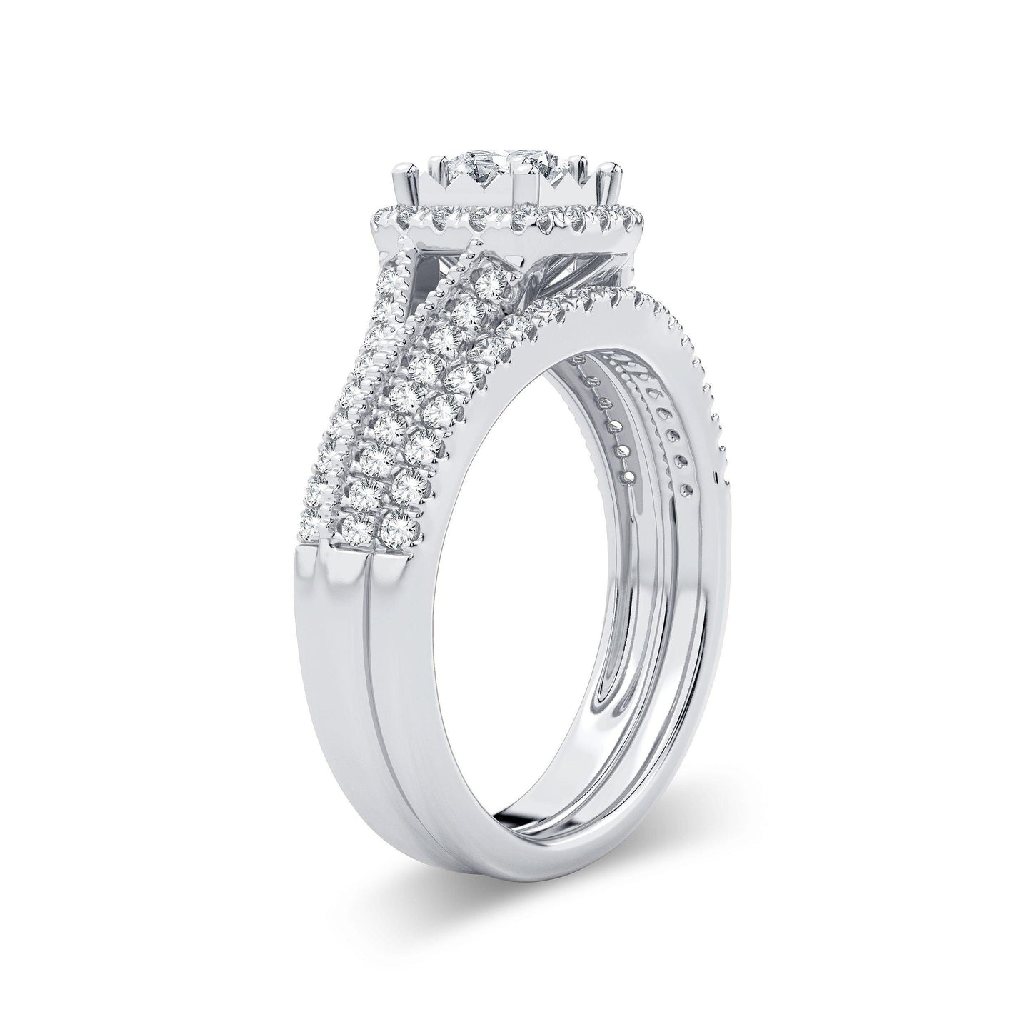 14K 0.75ct Diamond Bridal Ring - Johnny Dang & Co