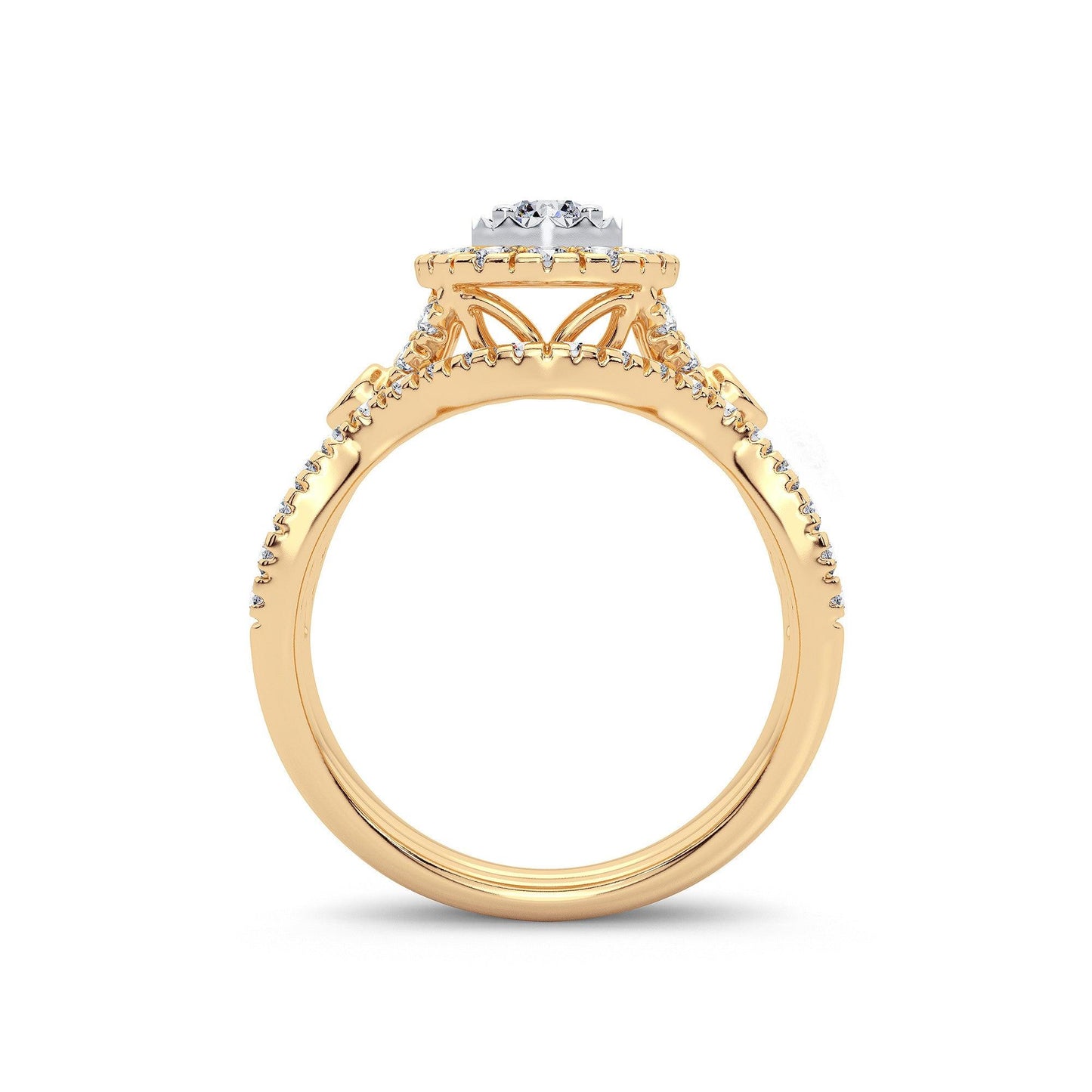 14K 1.00CT Diamond Bridal Ring - Johnny Dang & Co