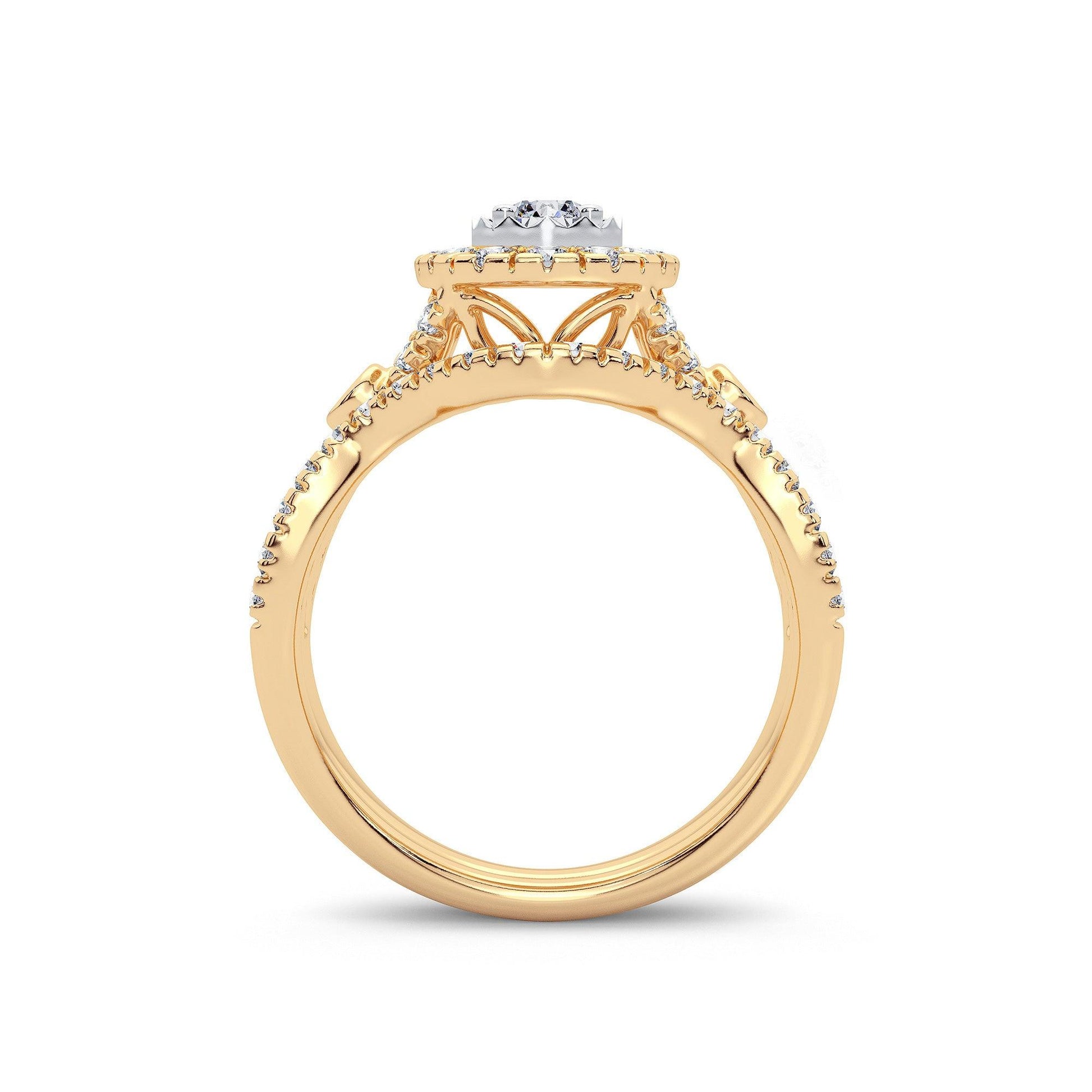 14K 1.00CT Diamond Bridal Ring - Johnny Dang & Co