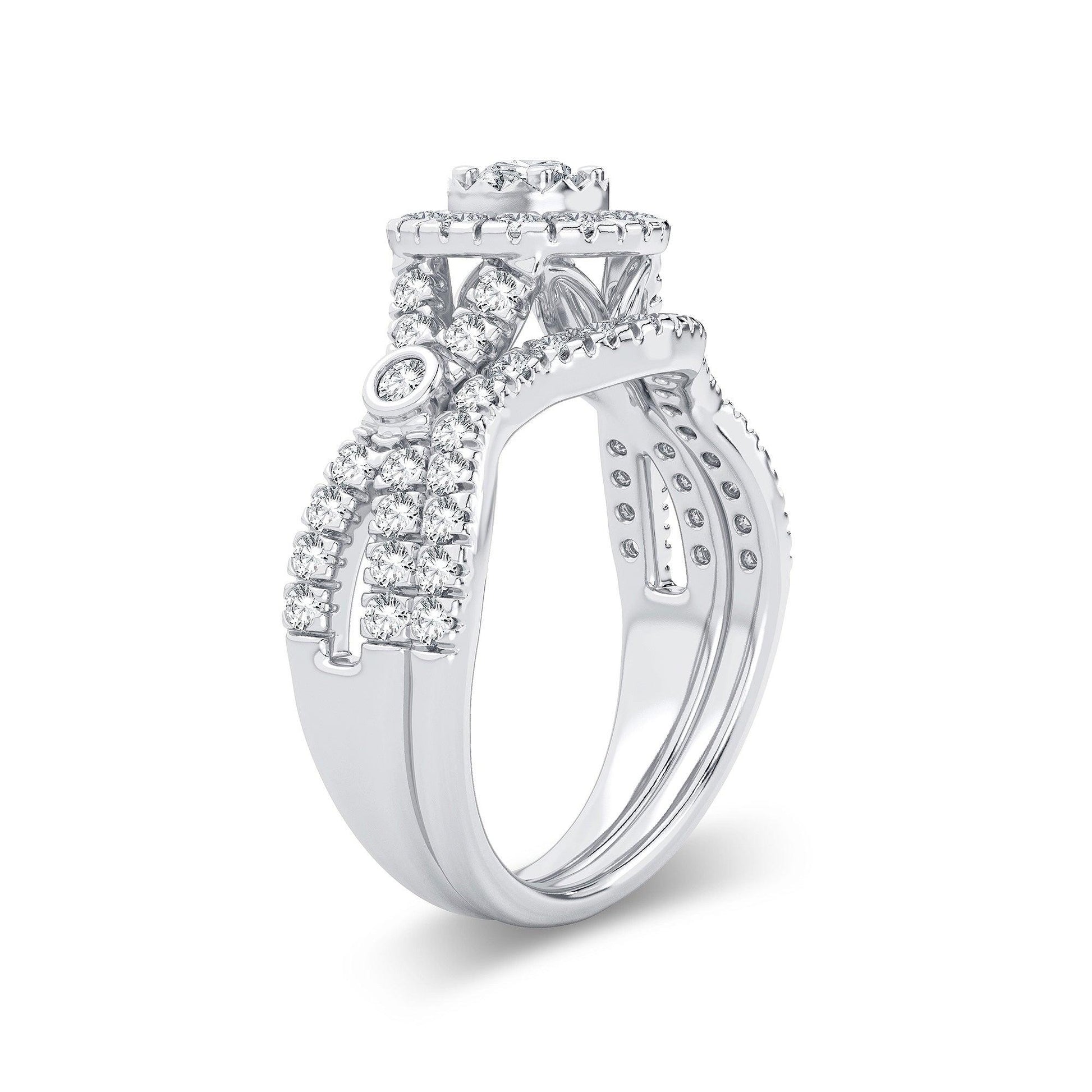 14K 1.00CT Diamond Bridal Ring - Johnny Dang & Co