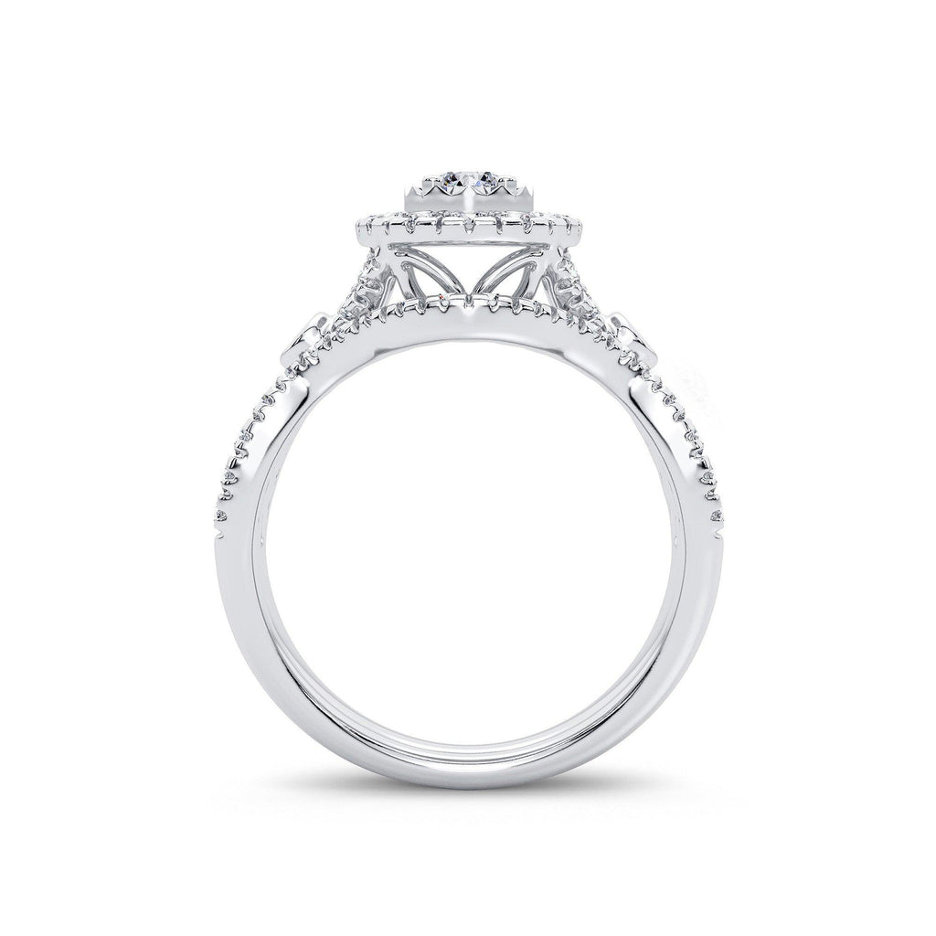 14K 1.00CT Diamond Bridal Ring - Johnny Dang & Co