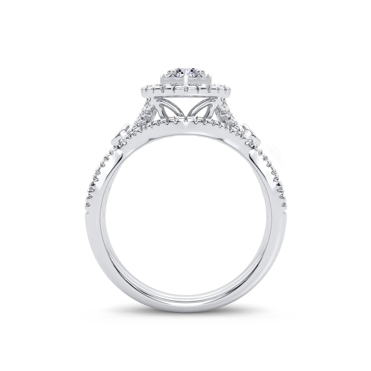 14K 1.00CT Diamond Bridal Ring - Johnny Dang & Co