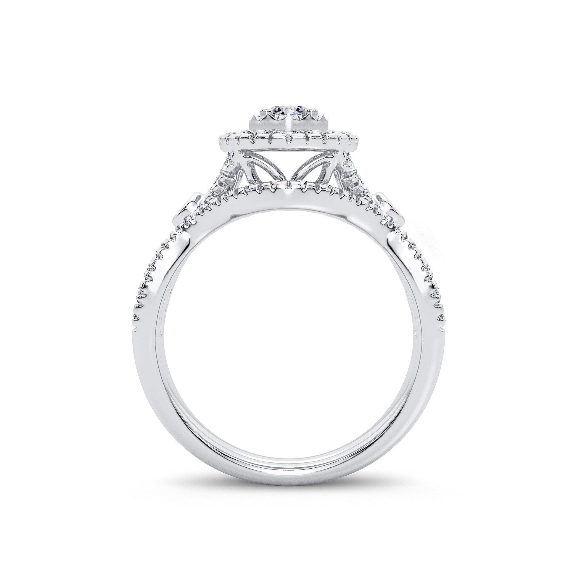 14K 1.00CT Diamond Bridal Ring - Johnny Dang & Co