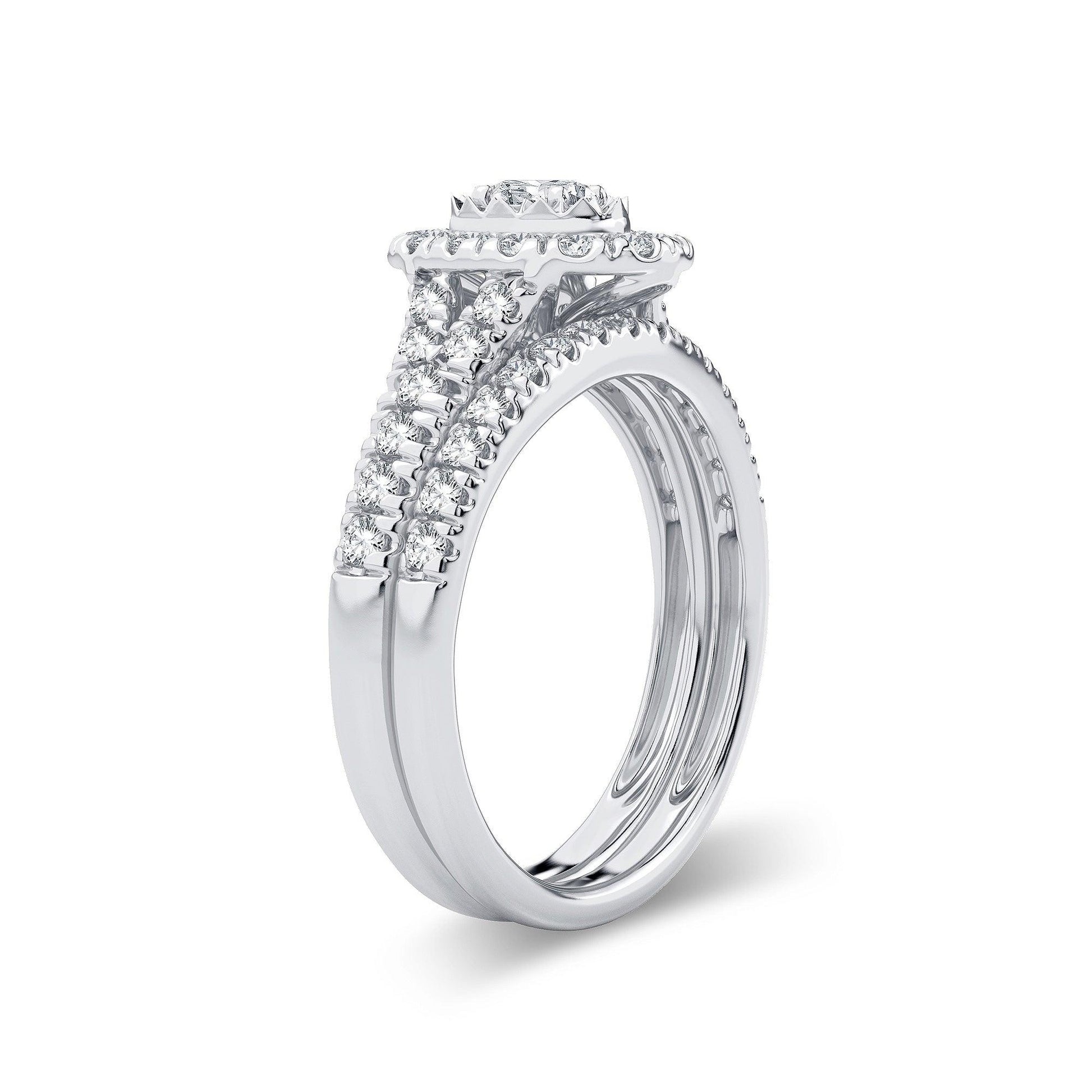 14K 1.00CT Diamond Bridal Ring - Johnny Dang & Co