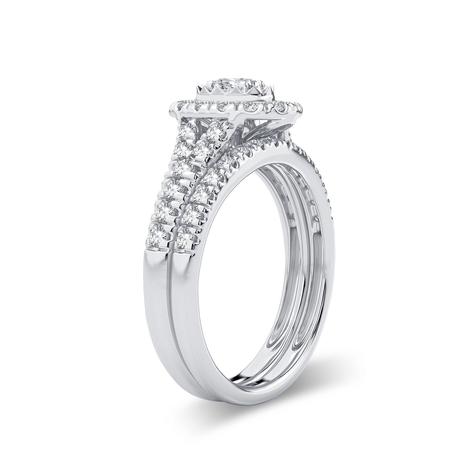 14K 1.00CT Diamond Bridal Ring - Johnny Dang & Co