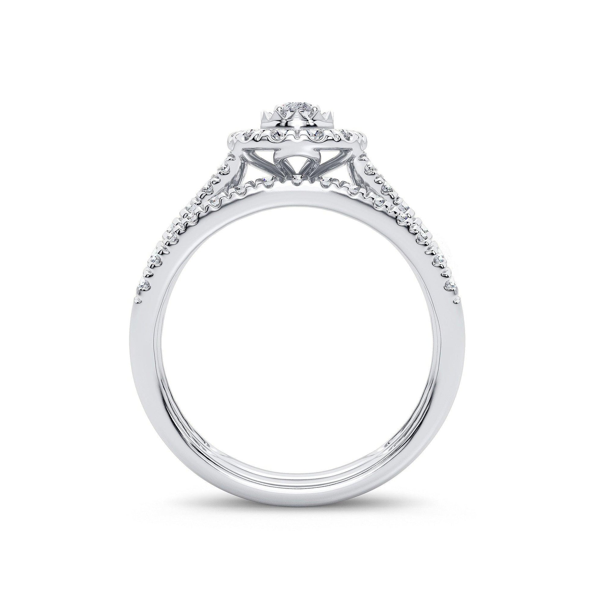 14K 1.00CT Diamond Bridal Ring - Johnny Dang & Co