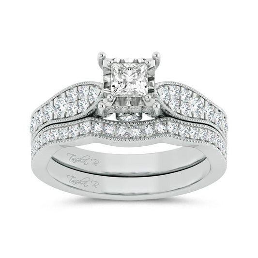 14K 0.90ct Diamond Bridal Ring - Johnny Dang & Co