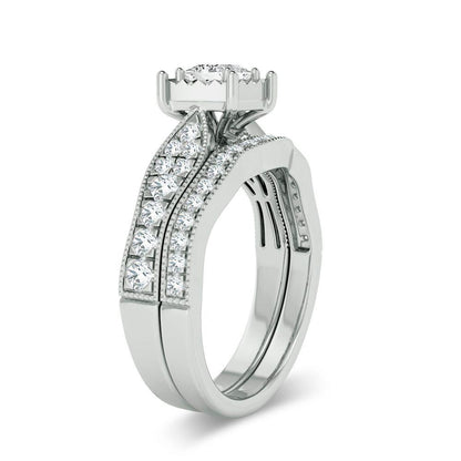 14K 0.90ct Diamond Bridal Ring - Johnny Dang & Co