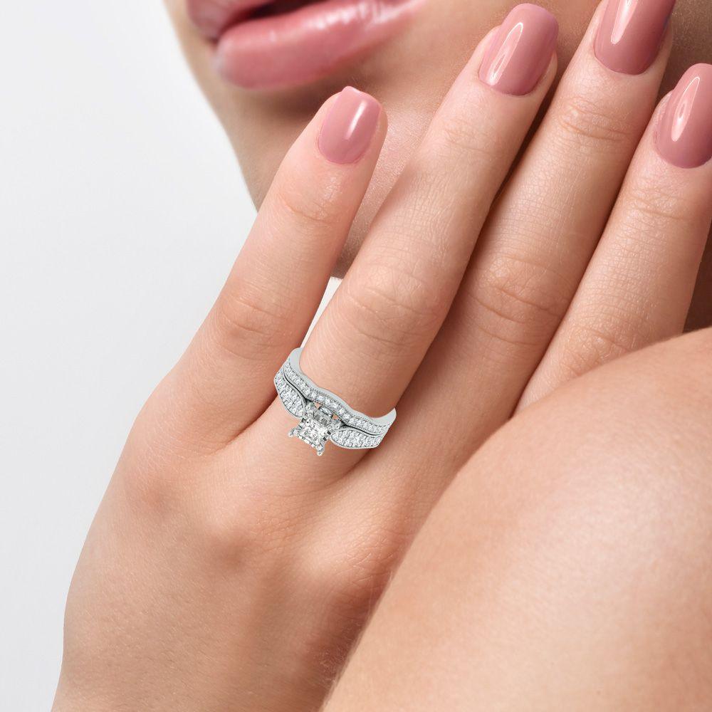 14K 0.90ct Diamond Bridal Ring - Johnny Dang & Co