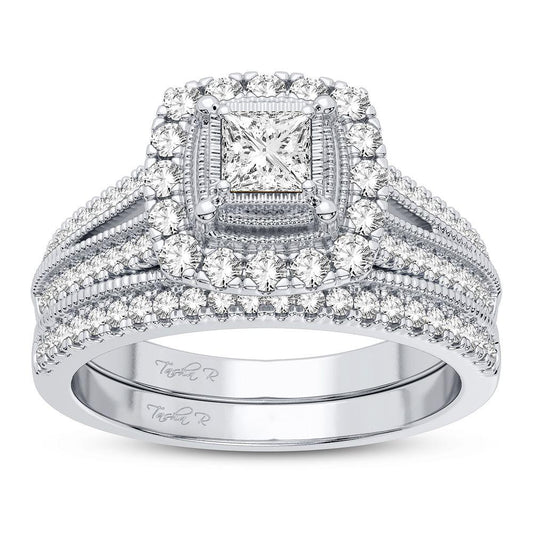 14K 0.62CT Diamond Bridal Ring - Johnny Dang & Co