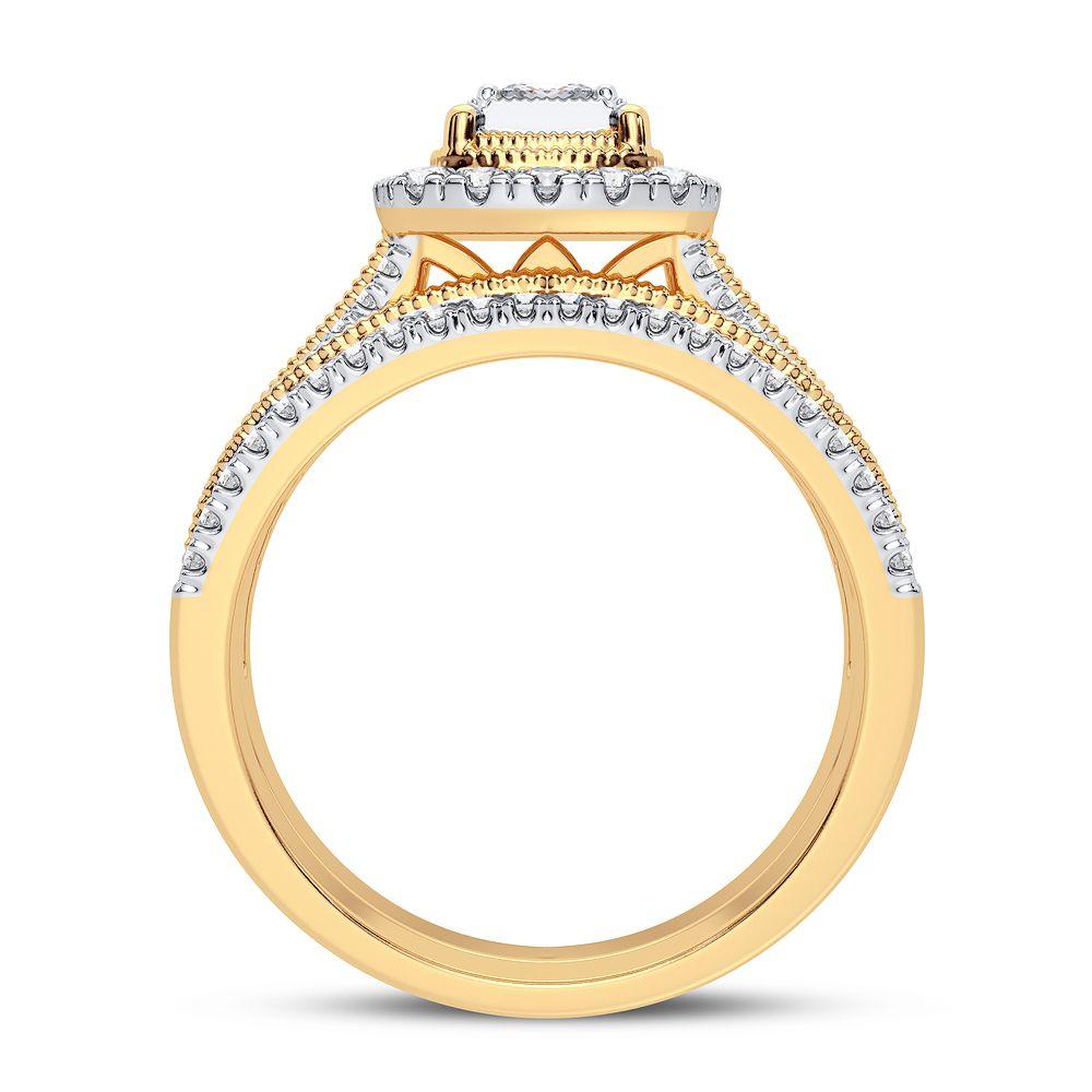 14K 0.62CT Diamond Bridal Ring - Johnny Dang & Co