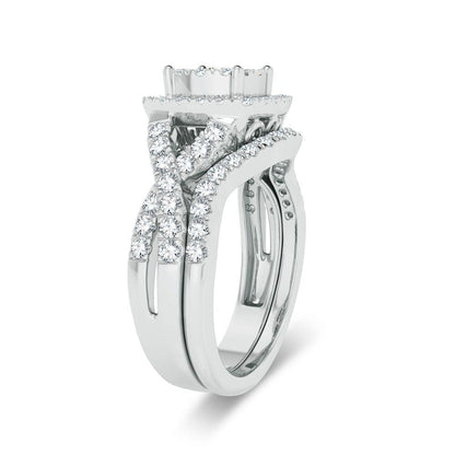 14K 1.00ct Diamond Bridal Ring - Johnny Dang & Co