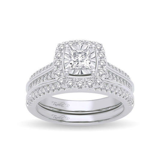14K 0.64CT Diamond Bridal Ring - Johnny Dang & Co