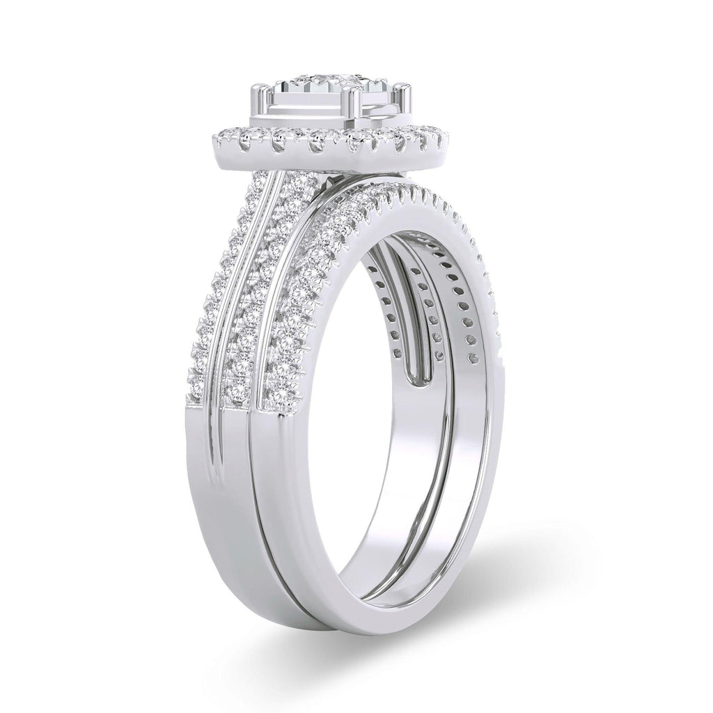 14K 0.64CT Diamond Bridal Ring - Johnny Dang & Co