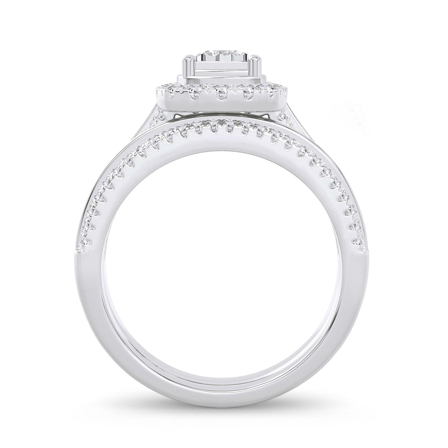14K 0.64CT Diamond Bridal Ring - Johnny Dang & Co