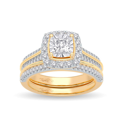 14K 0.64CT Diamond Bridal Ring - Johnny Dang & Co