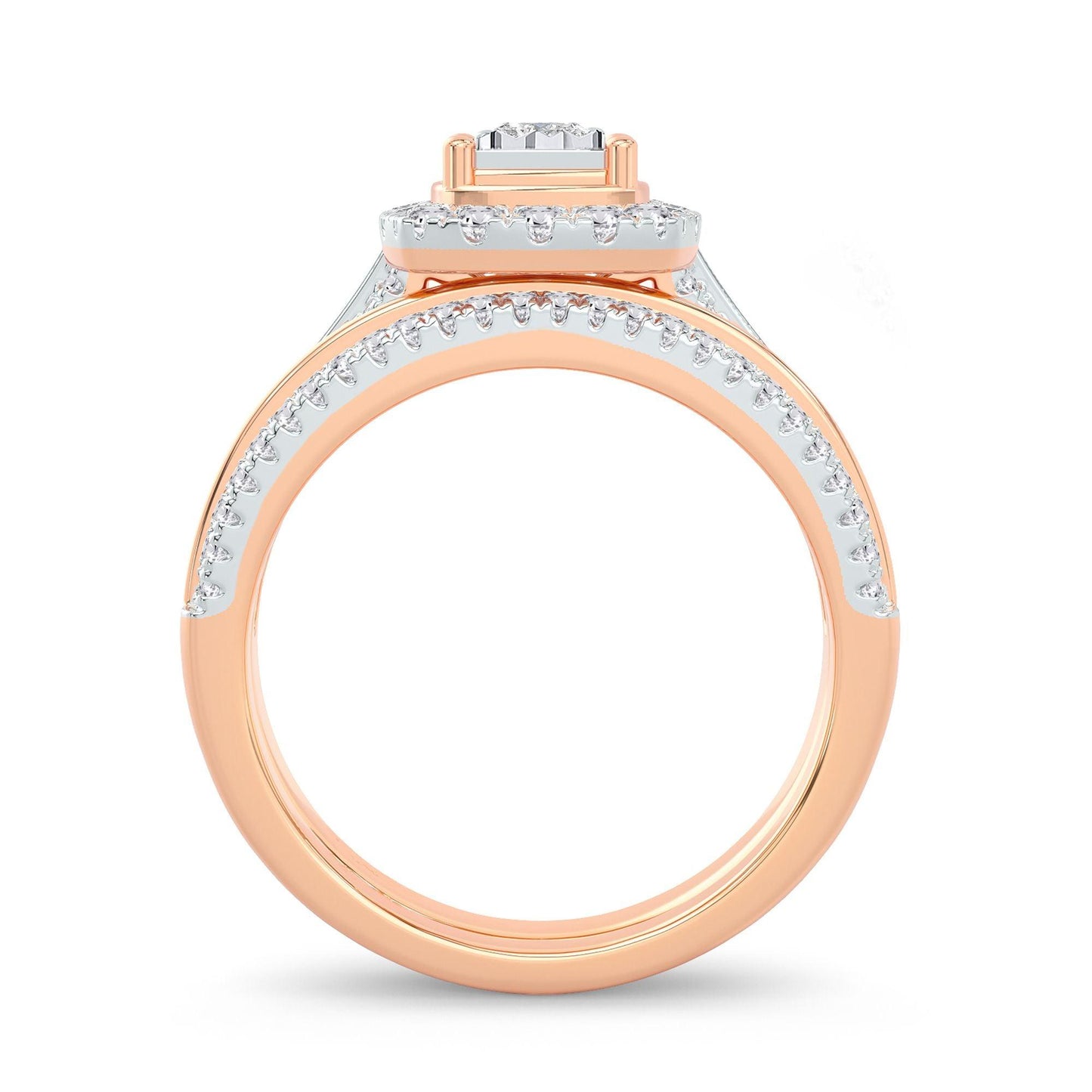 14K 0.64CT Diamond Bridal Ring - Johnny Dang & Co