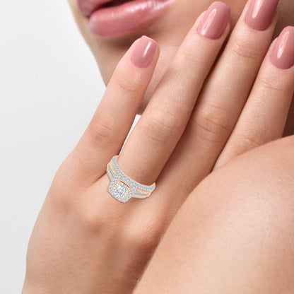 14K 0.64CT Diamond Bridal Ring - Johnny Dang & Co