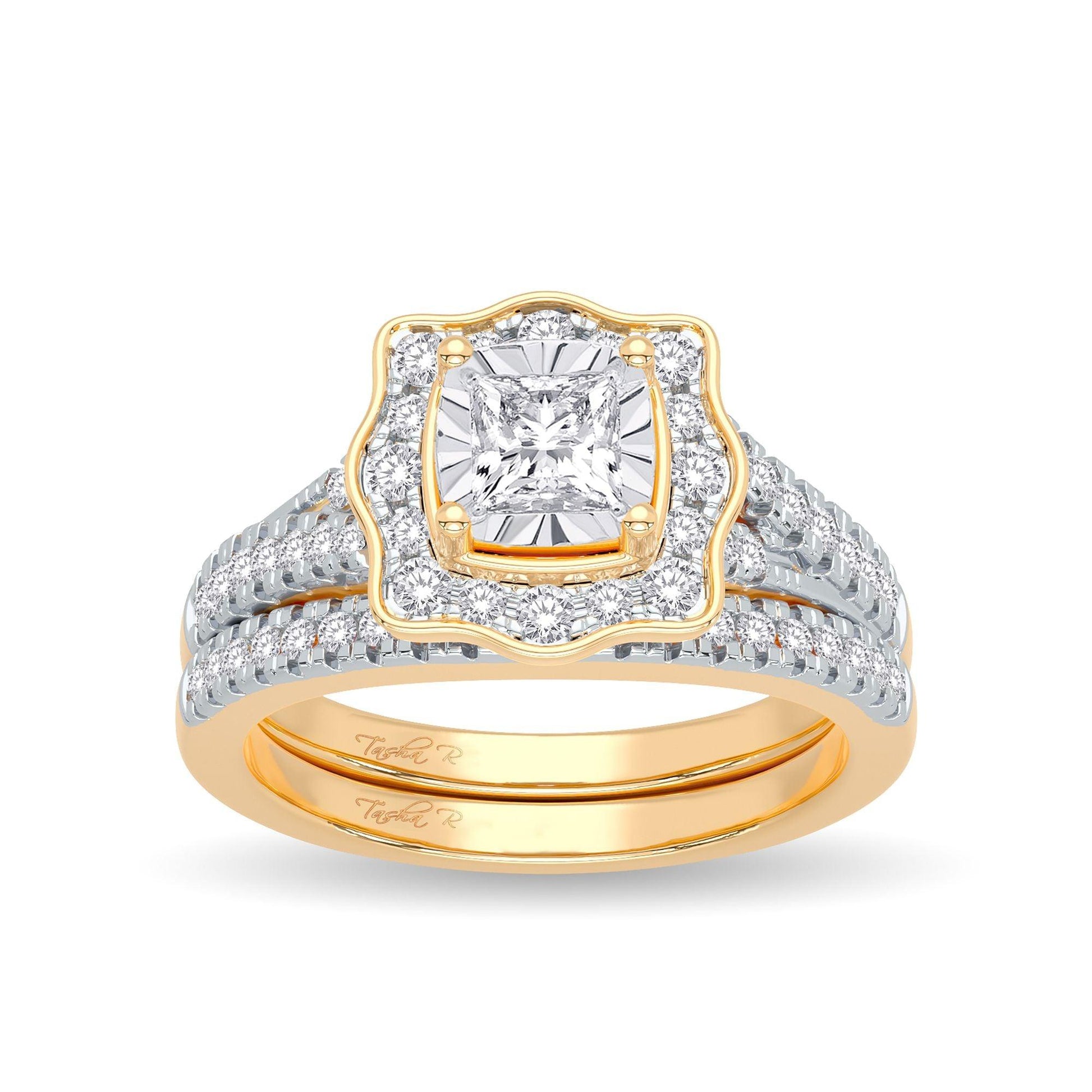 14K 0.62CT Diamond Bridal Ring - Johnny Dang & Co