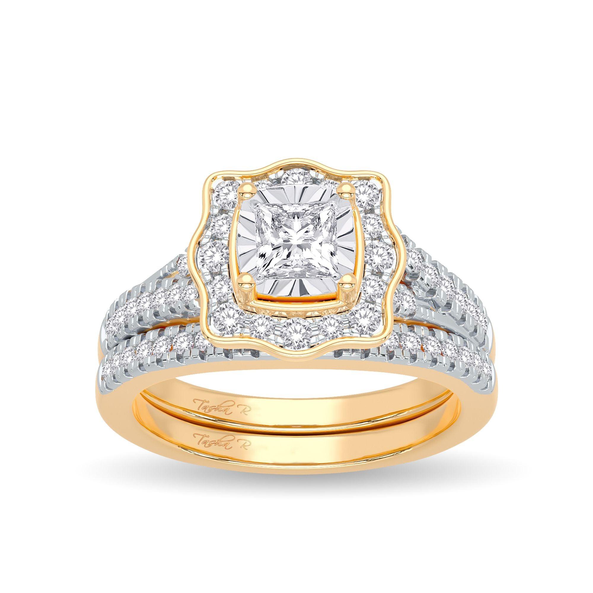 14K 0.62CT Diamond Bridal Ring - Johnny Dang & Co